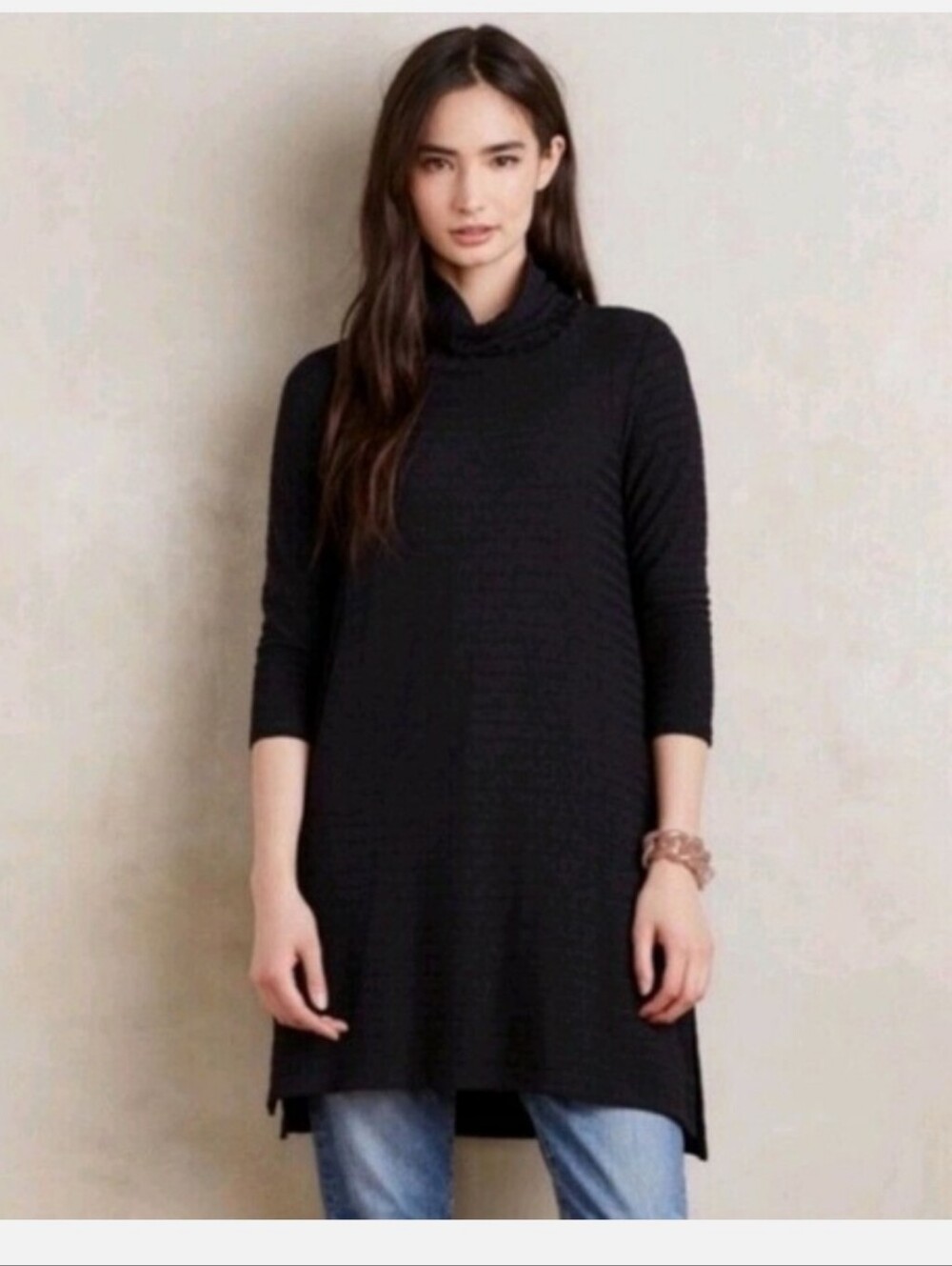 NWT Anthropologie Puella Naeve Ribbed Turtleneck Swing Tunic Dress